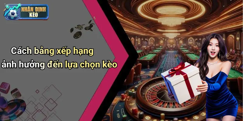 Cách bảng xếp hạng ảnh hưởng đến lựa chọn kèo